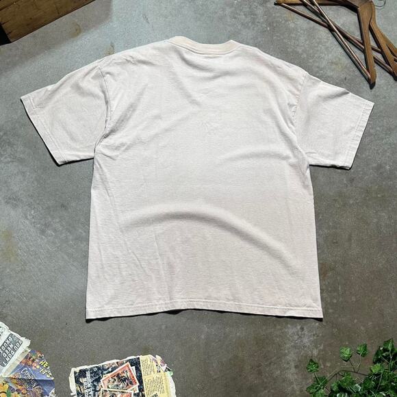 Vintage 90s Bayside “We The People” Constitution AOP Tee Tan Brown Mens XL Shirt - Picture 3 of 4